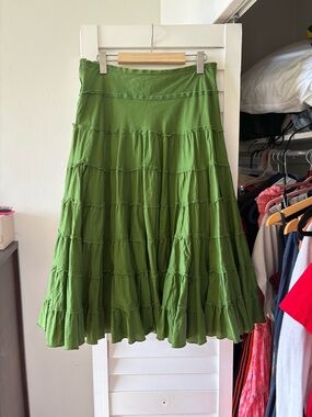 Forest Green Fairy Tiered Ruffle Skirt